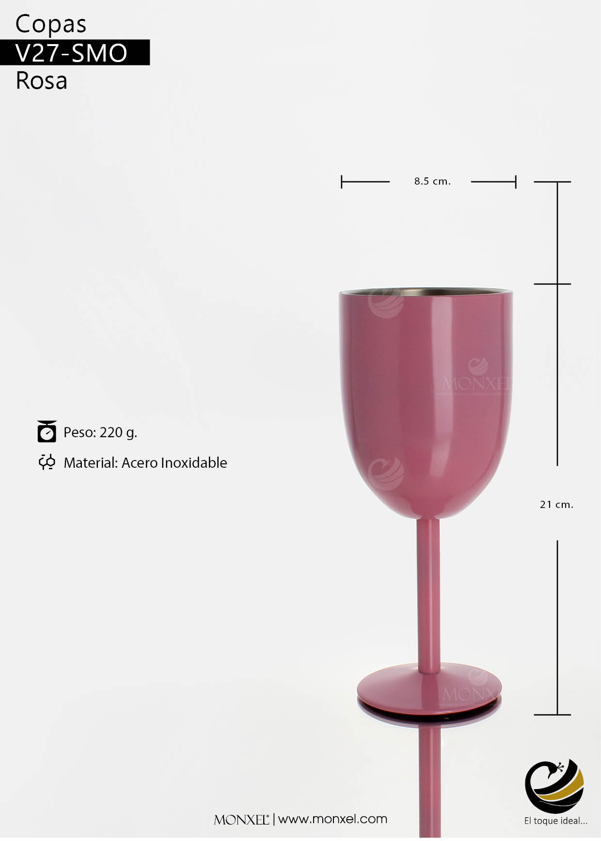 Copas Vino V29-SUZ Rosa (Acrílico)