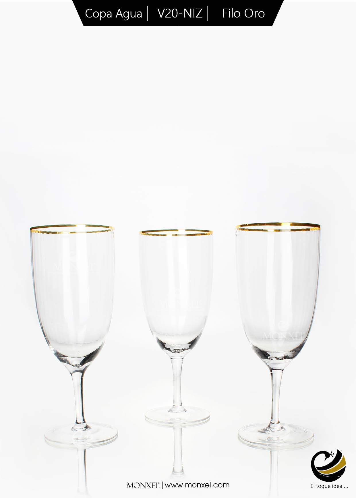 Copas Vino Blanco V19-NOV Filo Oro (Cristal) – MONXEL®