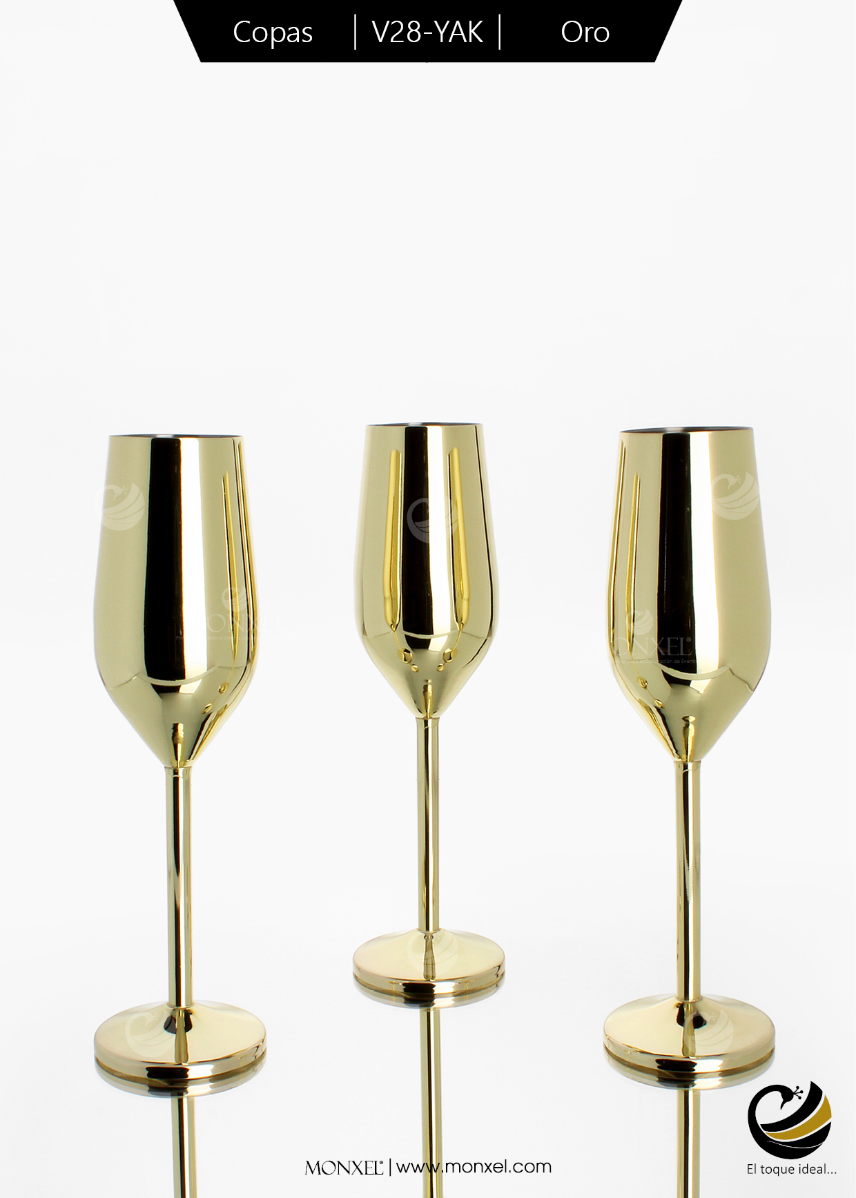 Copas Champagne V28-YAK Oro (Acero Inoxidable)